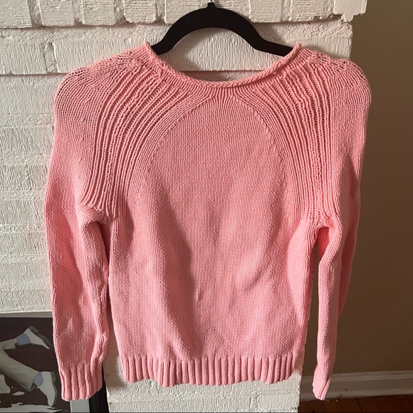 Bubble Gum Pink Rollover Collar Sweater - Picture 2 of 4